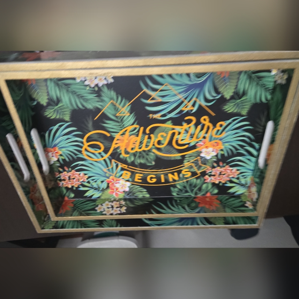 Adventure Begins Floral Tray